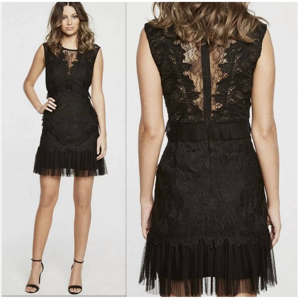 BARDOT Womens Dress Francesca Black Lace Cut Out Tulle Whimsigoth Fairy Grunge 6
